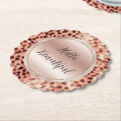 Dessous-de-verre En Papier Chic Joli Rose Gold Leopard (Incliné)
