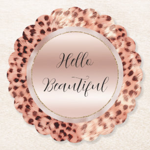 Dessous-de-verre En Papier Chic Joli Rose Gold Leopard