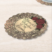 Dessous-de-verre En Papier Chic Leopard Rose Fabuleux 40e anniversaire (Incliné)