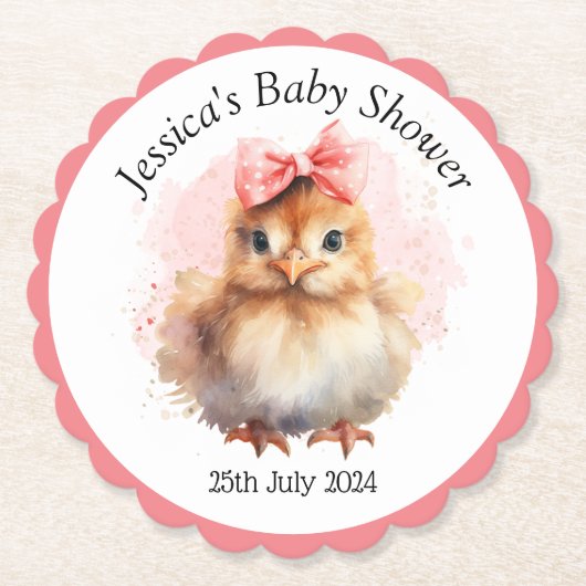 Dessous-de-verre En Papier Chick bébé mignon (Devant)