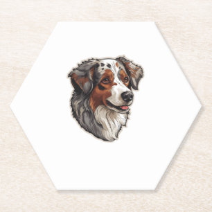Dessous-de-verre En Papier Chien de berger australien 1