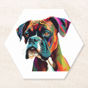 Dessous-de-verre En Papier Chien de boîte coloré