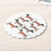 Dessous-de-verre En Papier Chien de saucisse Dachshund (Incliné)