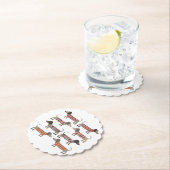 Dessous-de-verre En Papier Chien de saucisse Dachshund (En situation)