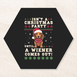 Dessous-de-verre En Papier Chien de Vienne drôle cool Noël Dachshund Vacances