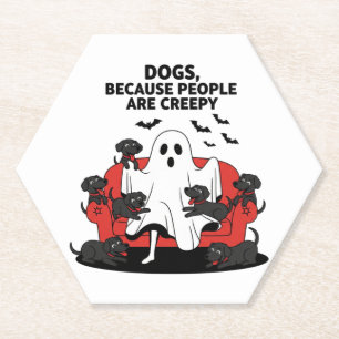 Dessous-de-verre En Papier Chien d'Halloween éffrayant Fantôme Éffrayant 23