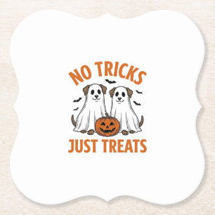 Dessous-de-verre En Papier Chien Fantôme Drôle Halloween Pas de Farces Juste 