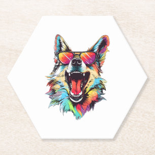 Dessous-de-verre En Papier chien plage été chien chaise