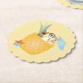 Dessous-de-verre En Papier Chiens d'ananas Pina Colada (Incliné)