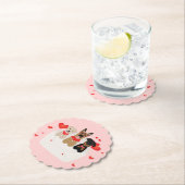 Dessous-de-verre En Papier Chiens Dans L'Amour Enveloppe (En situation)