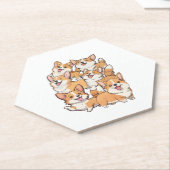Dessous-de-verre En Papier Chiens de Corgi heureux (Incliné)