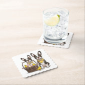 Dessous-de-verre En Papier Chiens de Pâques Boston Terrier (En situation)