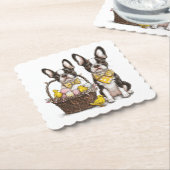 Dessous-de-verre En Papier Chiens de Pâques Boston Terrier (Incliné)