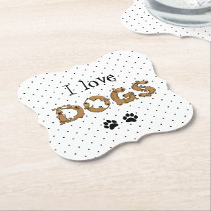 Dessous-de-verre En Papier CHIENS épelés dans des lettres de chien adorables