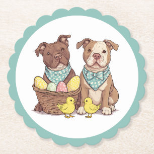 Dessous-de-verre En Papier Chiens taureaux de Pâques