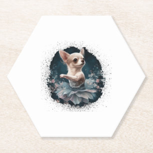Dessous-de-verre En Papier Chihuahua Ballerina Danse de ballet