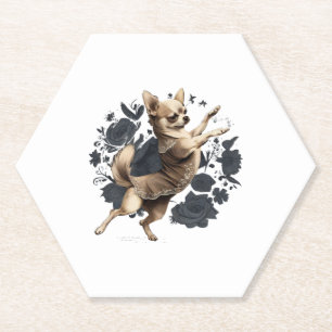 Dessous-de-verre En Papier Chihuahua Ballerina Danse de ballet
