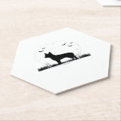 Dessous-de-verre En Papier Chihuahua Chien - Halloween Moon Silhouette Classi (Incliné)