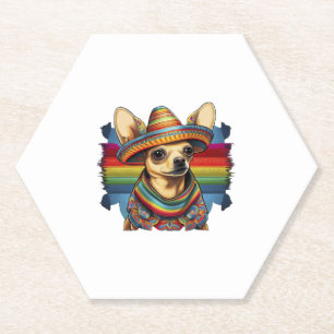 Dessous-de-verre En Papier Chihuahua Mexique Cinco de Mayo Funny Chien