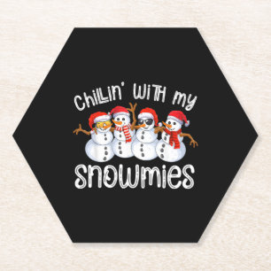 Dessous-de-verre En Papier Chillère de Noël des neigeurs avec mes neiges