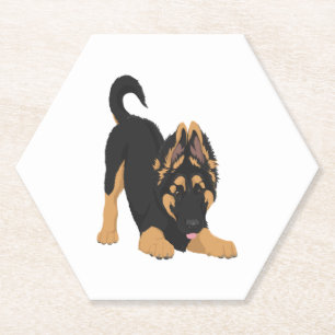 Dessous-de-verre En Papier Chiot berger allemand