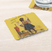 Dessous-de-verre En Papier Chocolat Menier Petite fille Mur écriture (Incliné)