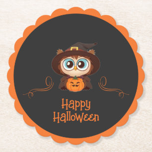 Dessous-de-verre En Papier Chouette/Automne/Automne/Halloween/citrouille
