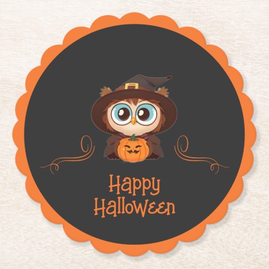 Dessous-de-verre En Papier Chouette/Automne/Automne/Halloween/citrouille (Devant)