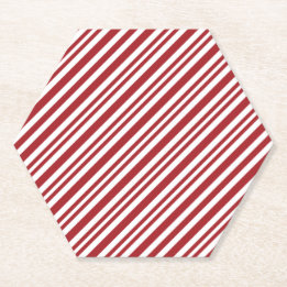 Dessous-de-verre En Papier Christmas Candy Cane Stripes