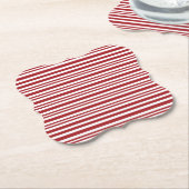Dessous-de-verre En Papier Christmas Candy Cane Stripes (Incliné)