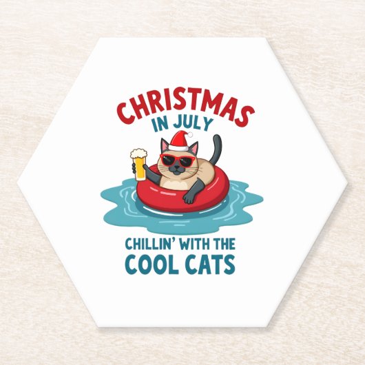 Dessous-de-verre En Papier Christmas In July Daddy Mommy Chillin With The Sia (Devant)