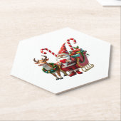 Dessous-de-verre En Papier Christmas Light Gnome Santa Claus Riding Sleigh Hi (Incliné)