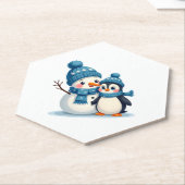 Dessous-de-verre En Papier Christmas Merry Christmas For Gift Penguin Snowman (Incliné)