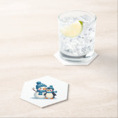 Dessous-de-verre En Papier Christmas Merry Christmas For Gift Penguin Snowman (En situation)