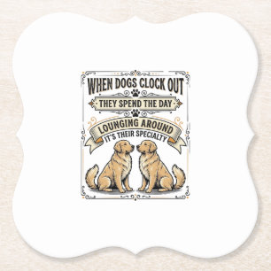 Dessous-de-verre En Papier Citation de chien drôle Gravure vintage Chiens par