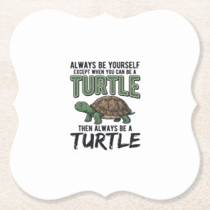 Dessous-de-verre En Papier Citation de Tortue Drôle Design Vectoriel Vintage_