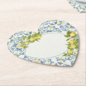 Dessous-de-verre En Papier Citron de carreau bleu italien (Incliné)