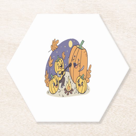 Dessous-de-verre En Papier Citrouille Campfire Serenade (Devant)