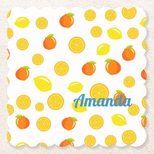Dessous-de-verre En Papier Citrus joyeux : Citrons & Oranges