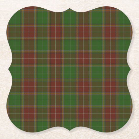 Dessous-de-verre En Papier Clan Tartan de Baxter (Buchanan) (Devant)