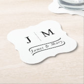 Dessous-de-verre En Papier Classic Monogram Wedding Calligraphy line (Incliné)