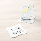 Dessous-de-verre En Papier Classic Monogram Wedding Calligraphy line (En situation)