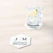 Dessous-de-verre En Papier Classic Monogram Wedding Calligraphy line (En situation)