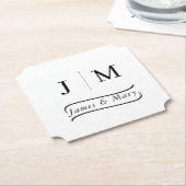 Dessous-de-verre En Papier Classic Monogram Wedding Calligraphy line (Incliné)