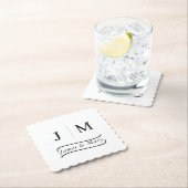 Dessous-de-verre En Papier Classic Monogram Wedding Calligraphy line (En situation)