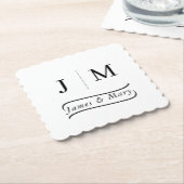 Dessous-de-verre En Papier Classic Monogram Wedding Calligraphy line (Incliné)