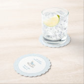 Dessous-de-verre En Papier Classic Simple Blue Rocking Horse Baby shower garç (En situation)