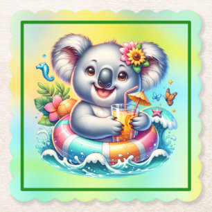 Dessous-de-verre En Papier Clipart de sublimation de koala d'été