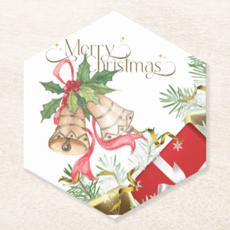 Dessous-de-verre En Papier Clochettes de Noël élégantes et cadeaux de fête De