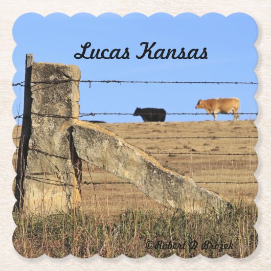 Dessous-de-verre En Papier Clôture de poteau de pierre (Devant)